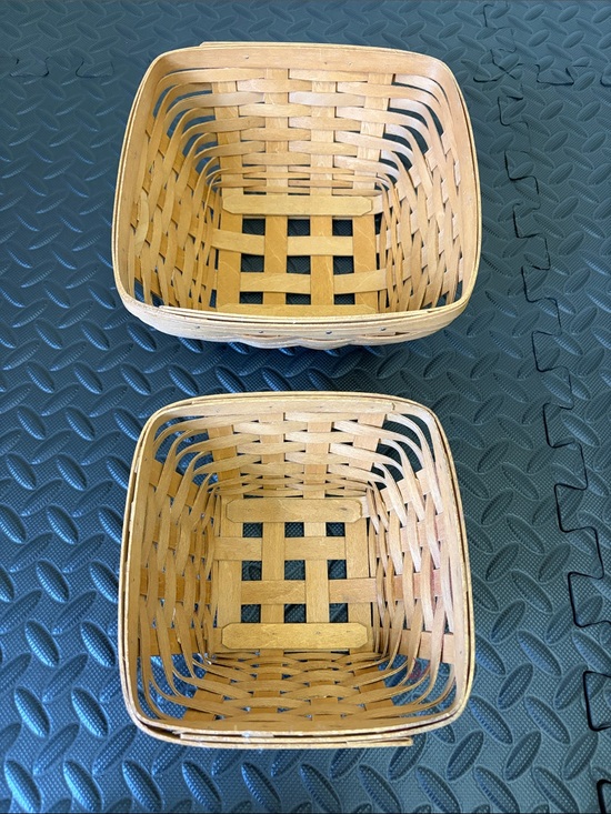 Longaberger Other - Longaberger Natural Woven Square Baskets